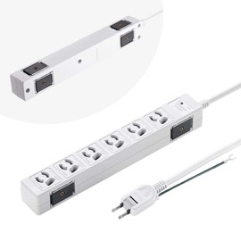 Sanwa Supply TAP-SPWMG36-3 Lightning Guard Tap (3P, 6 Pieces, 3 m)