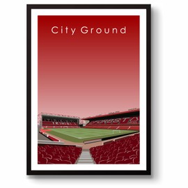 GroundDesigns NOTTINGHAM FOREST Football Gift CITY GROUND Stadium Art Unframed A3 Print NFFC