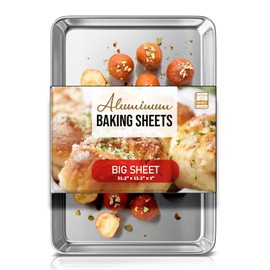 Eatex Aluminum Baking Sheet, Steel Cookie Sheet, Large Baking Pan, Warp and Rust Resistant Cookie Sheets for Baking Nonstick, Baking Sheets for Oven, Big Sheet Pans for Baking, Non-Stick Baking Sheet