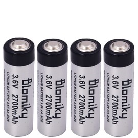Blomiky 4 Pack 3.6V 2700mAh ER14505 Lithium AA Size Li-SOCL2 Battery for Smart Electronic Sensor Gas Water Meter 14505 4