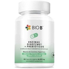 BIO B Enzimas Digestivas Digezyme  Prebióticos 5 Enzimas Lactasa 90Cáp