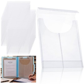 Tinlade 25 Pcs File Retention Jackets Clear Poly Letter Size with 3/4" Expansion Letter Size File Jackets Compatible with Fastener Folders for Office Law Client Document Organizer