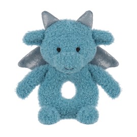 Apricot Lamb Dragon Rattle Soft Cuddly Baby Rattle for Boys and Girls, Plush Toy Stuffed Animal Rattle Lovey for the Newborn, 0-3 Months, 0-6 Months and Above, 4.8 Inches (Diamond Blue)