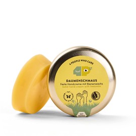 4peoplewhocare Organic Hand Cream - Thumb Food, Solid Hand Cream for Dry and Cracked Hands, Aloe Vera, Beeswax, Olive Oil, Natural Cosmetics (30 g - Tin)