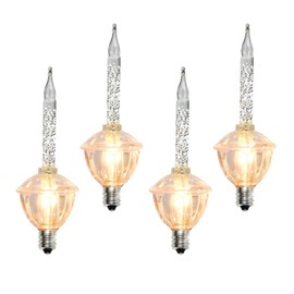 Bokoiuu 4 Pack Christmas Bubble Lights Replacement Bulbs, 5 Watt Sliver Bubble Light Bulbs, E12 Candelabra Base Bubble Night Light for Candle, Wedding, Christmas Tree Dector