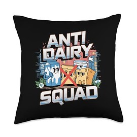 Anti Dairy Squad Milk Dairy Allergy Lactose Intolerance Throw Pillow