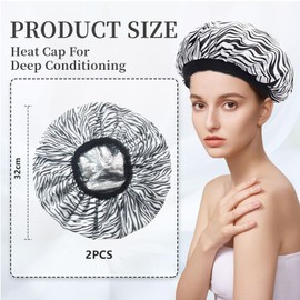 Goiern Pack of 2 Hair Heating Caps, Hair Care, Heating Cap for Deep Care Products, Made of Aluminium Foil, Hair Dye and Hot Oil Treatment Tools (Black)