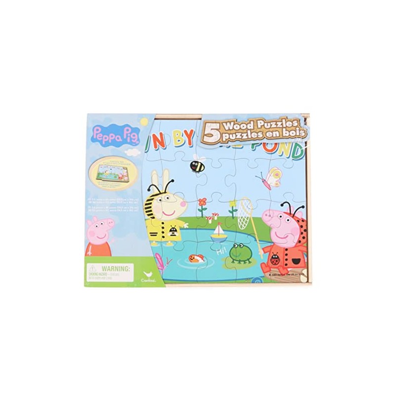 5 Pig Puzzles - with Wooden Storage Box