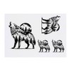 4 x 'Mountain Wolf' Temporary Tattoos - Water Resistant, Skin-Safe,