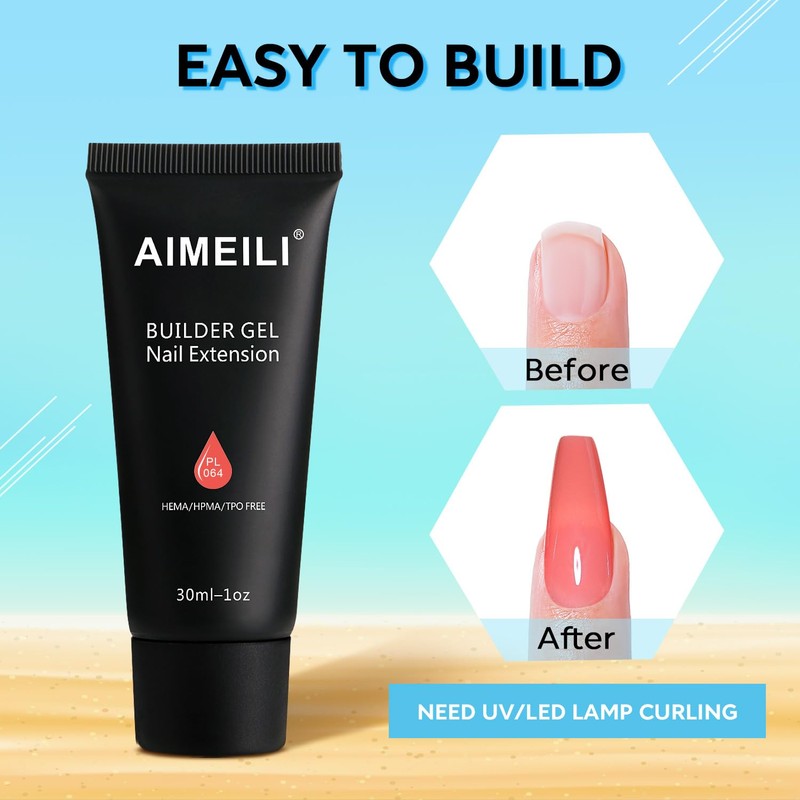 AIMEILI Poly Nail Enhancement Gel Builder - DIY Salon Nail