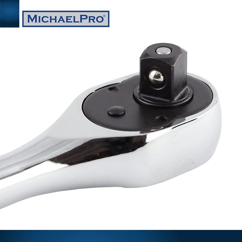 MichaelPro 3-Piece Quick-Release Ratchet Set with Teardrop Head, 90 Tooth