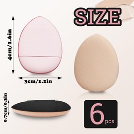 Andiker Finger Powder Puff Teardrop Makeup Sponges Reusable Mini Powder Puff Wet and Dry Makeup Tool for Foundation Concealer Cosmetic Sponge for Women and Girls