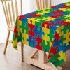 Hafangry Autism Awareness Tablecloth April Puzzle Piece Decoration Rustic Kitchen