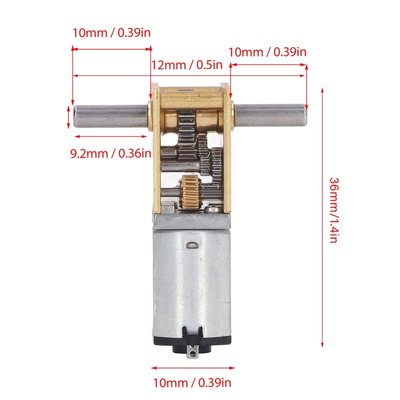 DC Gear Motor, Double Shaft Worm Car Machine Reduction DC