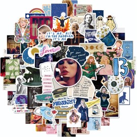 100pcs Popular Tayloris Music Stickers for Adults, Waterproof Vinyl Decals for Water Bottle Laptop Guitar Car Luggage Skateboard Manga Gifts for Teens Girls Boys
