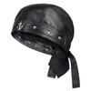 NTAWYT Leather Head Wrap Biker Skull Cap Adjustable Motorcycle Cap