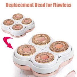 Flawliss Legs Shaver, Legs Hair Remover Replacement Heads for Finshing Toush Flawliss Replacement Heads with 1 Cleaning Brush