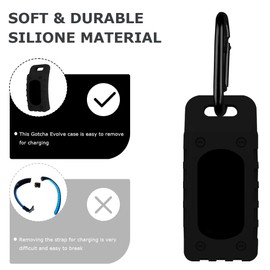 Chanvoo Silicone Case for Go-tcha Evolve with Keychain Carabine (Black)
