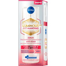 NIVEA LUMINOUS630 Anti-manchas Serum Facial Anti-Edad (30 ml) - Con Ácido Hialurónico y boost de colágeno, para una Piel Luminosa y visiblemente más joven.