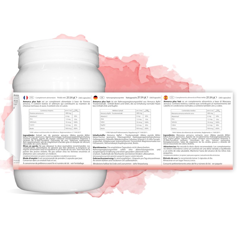 Annurca Plus Hair | 360 Capsules | Dietary Supplement |