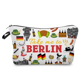 Livel lhood Take Me To Berlin Makeup Bag Cute Small Organizer Zipper Pouch Take Me To Berlin Cosmetic Bag Travel Present for Women Friends, hzz17104