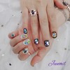  Black White Break Handmade Nail Tips ✨ - Long