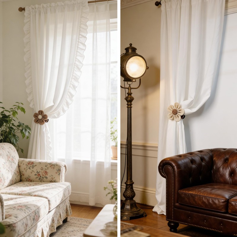 Curtain Tie Backs for Curtain Drapes, Boho Decor Holdback Clamp