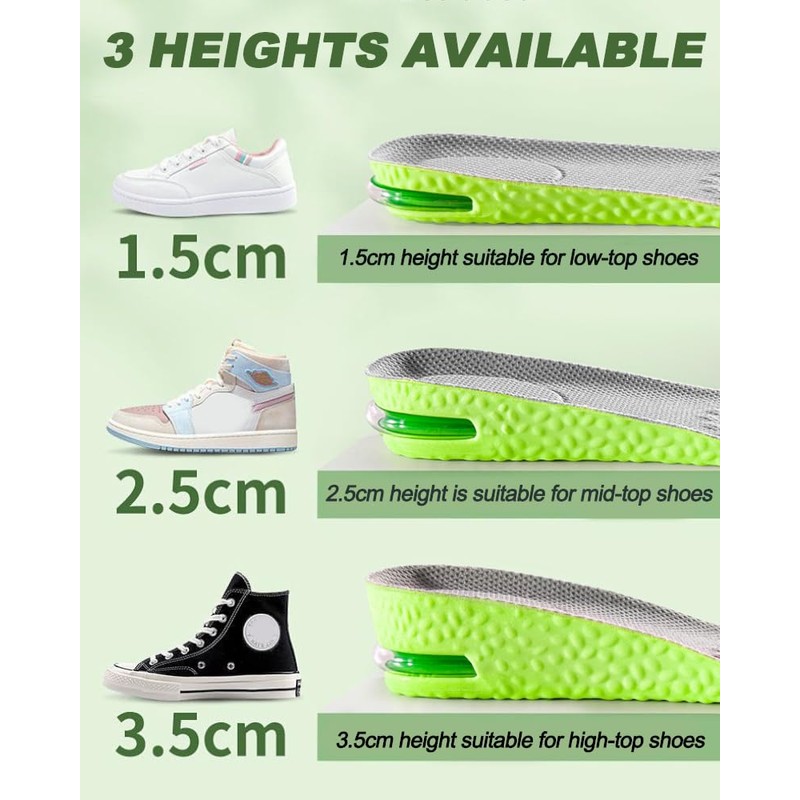 Increased Insole for Men and Women, Height Elastic Soft Breathable