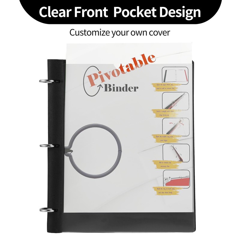 Tashkummy 360 Degree Pivotable Binder, 3 Ring Binder 1 inch,
