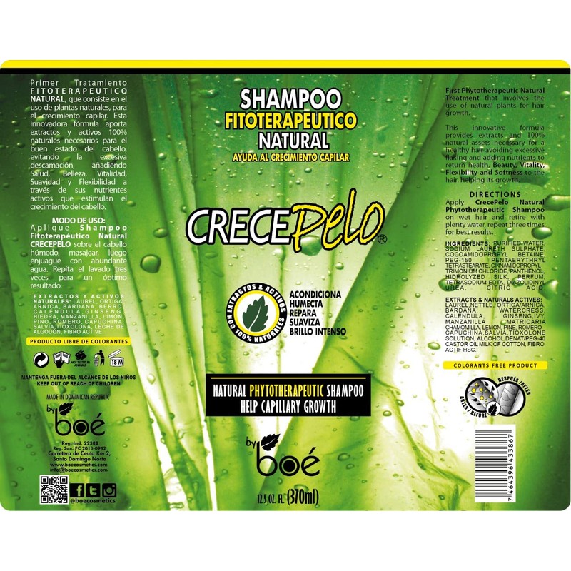 Crece Pelo Natural Hair Growth Duo – Phytotherapeutic Shampoo &