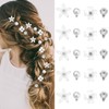 20 Mini Flower Hair Clips Pearl Hair Clips with Rhinestones