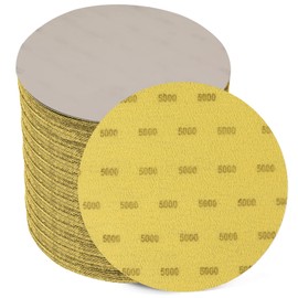6 Inch 5000 Grit Sanding Disc, GOH DODD 25 Pieces Wet Dry Sandpaper Hook and Loop Sanding Pads Silicon Carbide Sand Paper for Random Orbital Sander Auto Metal Glass Resin Wood Polishing Sanding