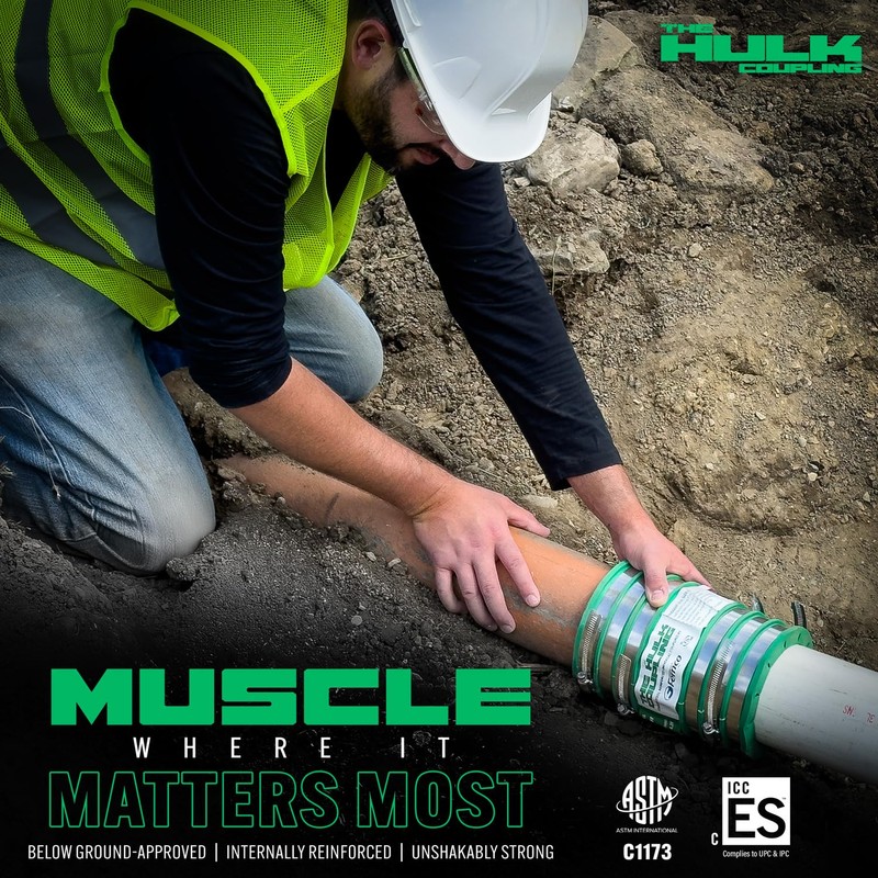Fernco 5" Hulk Pipe Coupling Non Shear Below Ground Rated