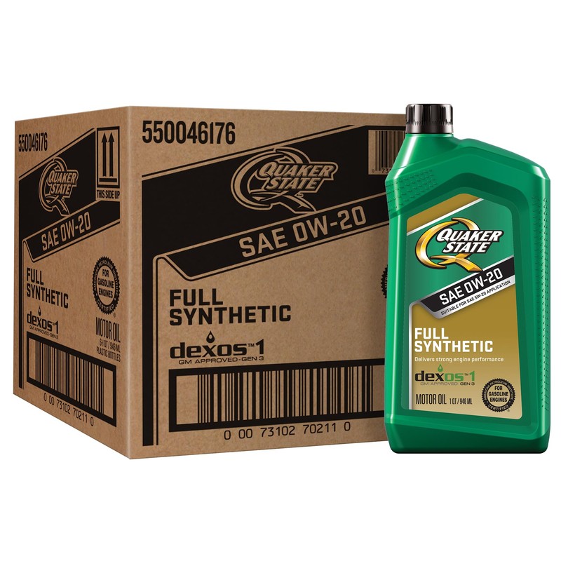 Quaker State Full Synthetic 0W-20 Motor Oil, 1 Quart (6