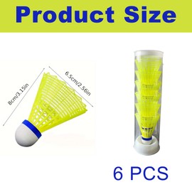6 Pack Badminton Shuttlecocks Birdies, Feather Shuttlecocks for Badminton with Stable & Durable, Ideal Hitting Practice for Players Indoor and Outdoor(Yellow