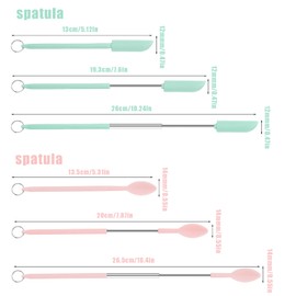 KINBOM Silicone Spatula and Spoon Set, 2pcs Telescopic Spatula and Scooping Spoon with Hanging Buckle for Kitchen and Cooking