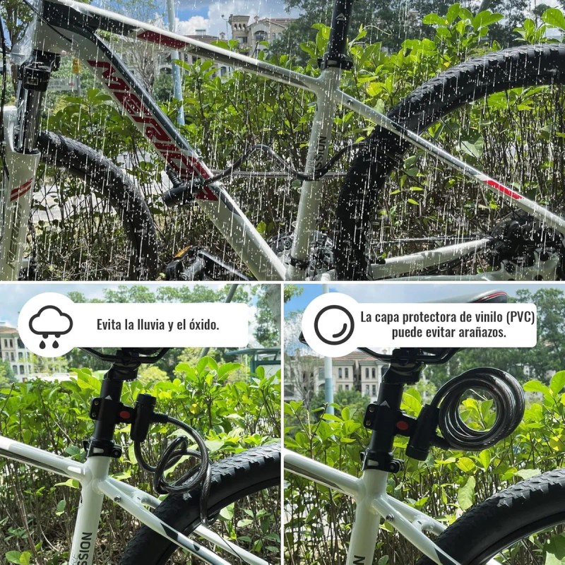 Candado Cable Cadena Seguridad Para Bici O Moto 1.1m Y