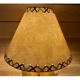 Rustic FAUX Leather Hardback Round Lamp Shade - 14"