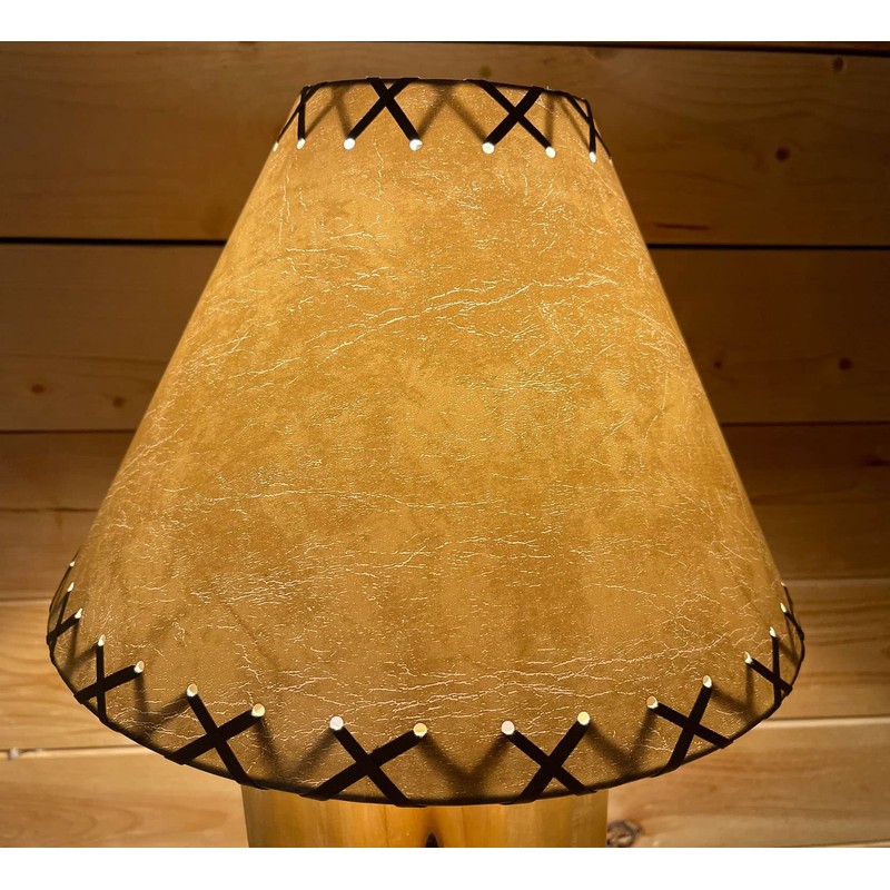 Rustic FAUX Leather Hardback Round Lamp Shade - 14"
