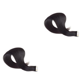 Beavorty 2pcs Tape Hair Extensions Human Hair Wigs Seamless Straight Extensions for Cosplay Wedding