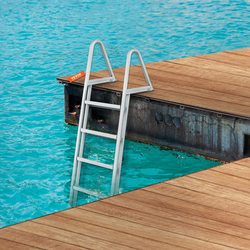 VEVOR Removable Dock Ladder 5 Steps, 350 lbs Load Capacity,