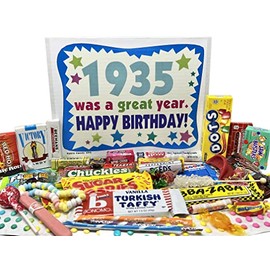 RETRO CANDY YUM ~ 1935 91st Birthday Gift Box of Nostalgic Retro Candy Mix from Childhood for 91 Year Old Man or Woman Born 1935