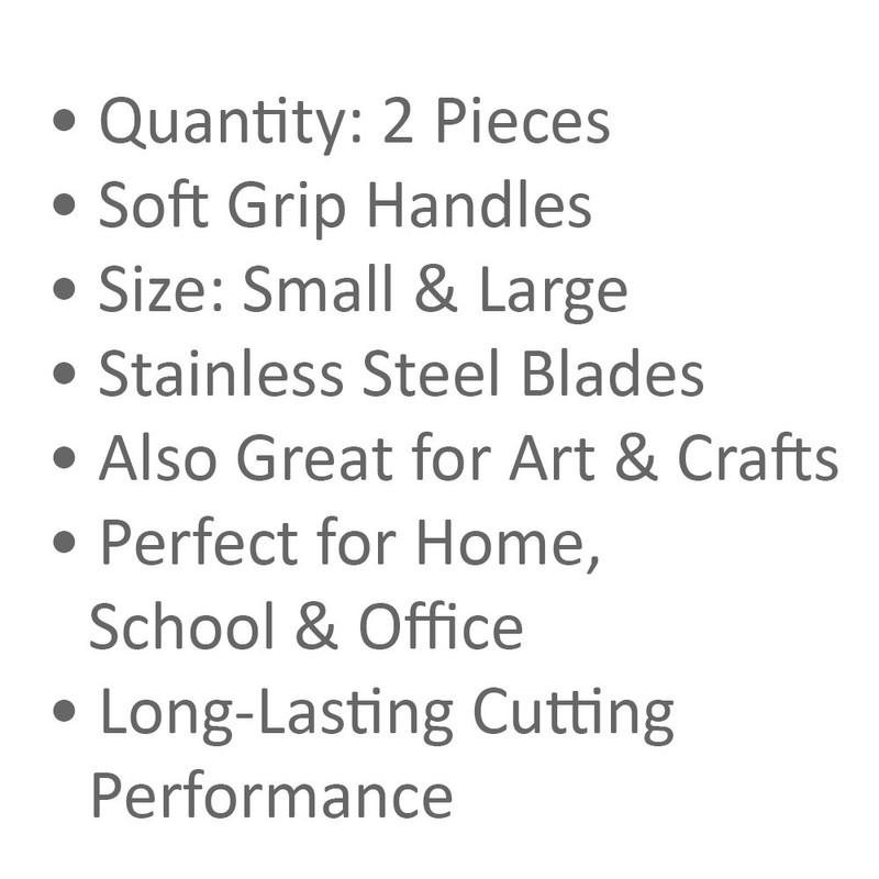 Stainless Steel Scissors Set - Rubber Cushioned Grip For Extra