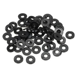 PATIKIL M5 Rubber Flat Washers 120-Piece Set 5 mm Inner Diameter 11 mm Outer Diameter 1.6 mm Thickness Sealing Spacer Gasket Ring for Faucet Pipe Water Hose Fastener Bolt Black