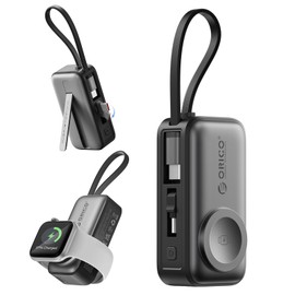 ORICO 5000mAh Portable Charger with Built-in USB-C Cable