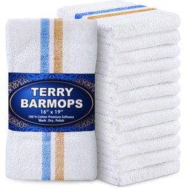 GREEN LIFESTYLE Trapeadores de barra de cocina de rizo azul y naranja de 28 onzas, 16 x 19 pulgadas, altamente absorbentes, ultraligeros y duraderos, paquete de 12