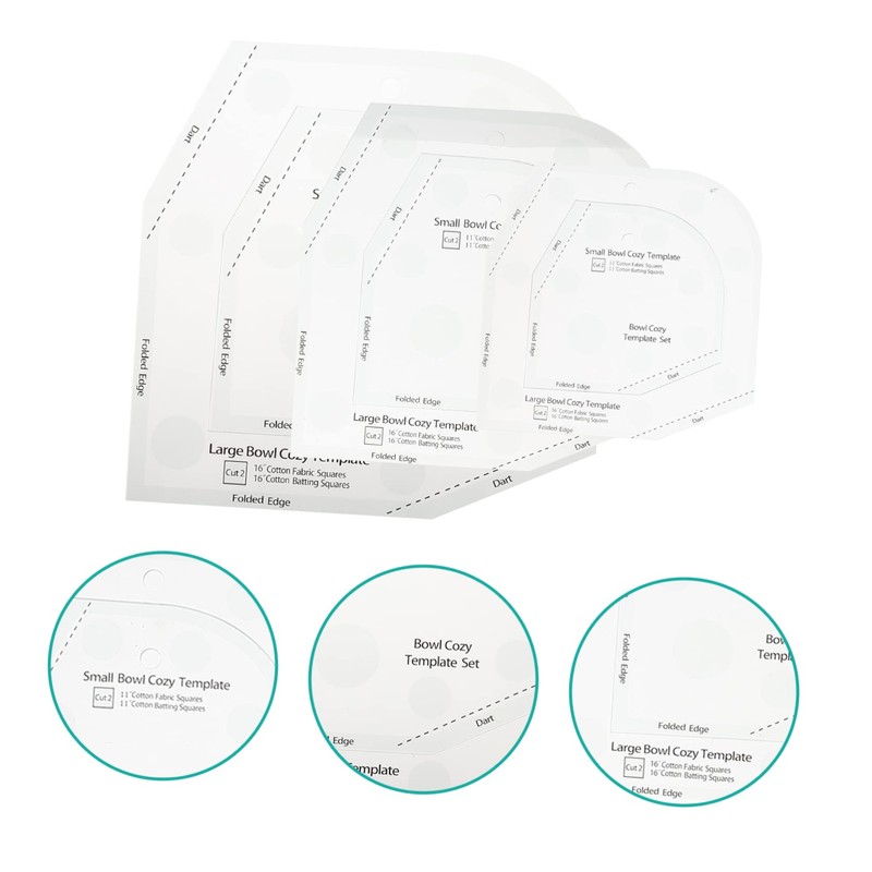 LIFKOME 3pcs Acrylic Sewing Ruler Professional Bowl Batting Templates for