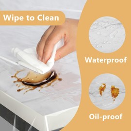 Transparent Table Film, Washable Transparent Tablecloth, PVC Tablecloth Transparent Film Table 0.13 mm Thick, Waterproof, Greaseproof Table Protector Film (180 x 140 cm)