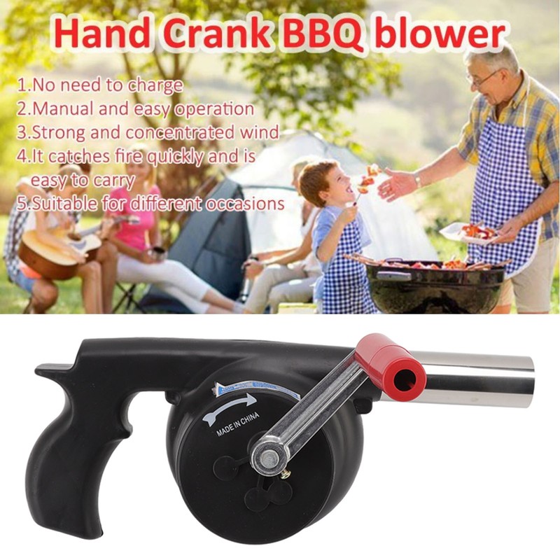 Hand Crank BBQ Blower Lightweight Portable ABS Barbecue Fan for
