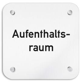 Kinekt3d Leitsysteme Aluminium Wall Sign 200 x 200 mm • Lounge Room • Safety Sign – Door Sign Made of 1.5 mm Thick Aluminium • Includes Fixings and Wall Mounting